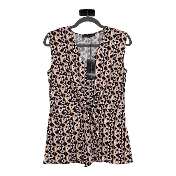 NWT Betty Barclay Pink Sleeveless Blouse with Geometric Print - Picture 3 of 16